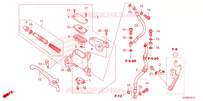MAITRE CYLINDRE DE FREIN AVANT Honda MOTO 150 RS 2024  FS150FAP_MA