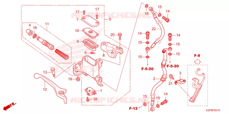 MAITRE CYLINDRE DE FREIN AVANT Honda MOTO 150 RS 2022  FS150FAP_MA