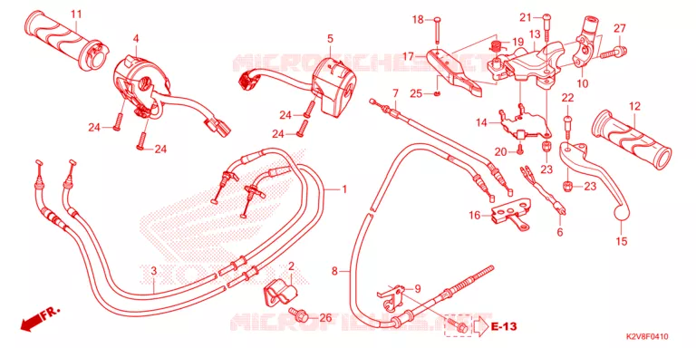 LEVIER DE GUIDON - CABLE - COMMODO Honda SCOOTER 125 VARIO 2023  ACB125CBTP_MA