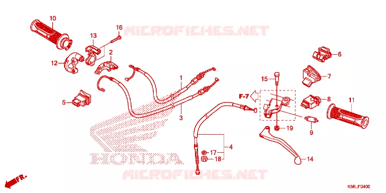 LEVIER DE GUIDON - CABLE - COMMODO Honda SCOOTER 150 WINNER 2019  FS150FAL_V