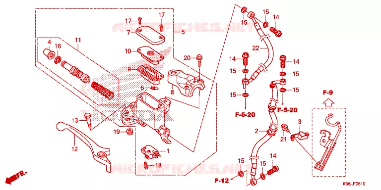 MAITRE CYLINDRE DE FREIN AVANT Honda SCOOTER 150 WINNER 2019  FS150FAL_V