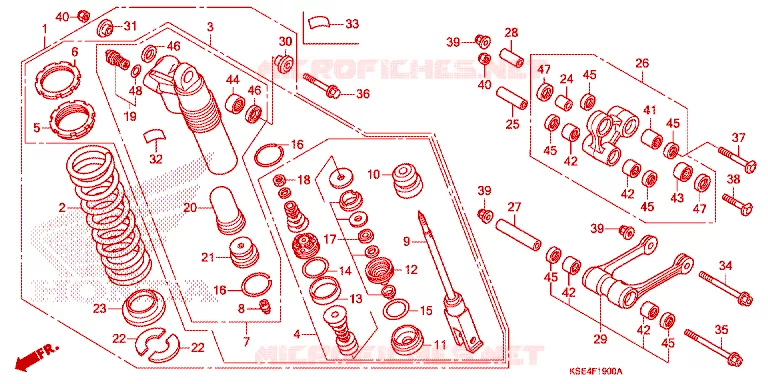 AMORTISSEUR ARRIERE Honda MOTO 150 CRF 2009  CRF150RB9