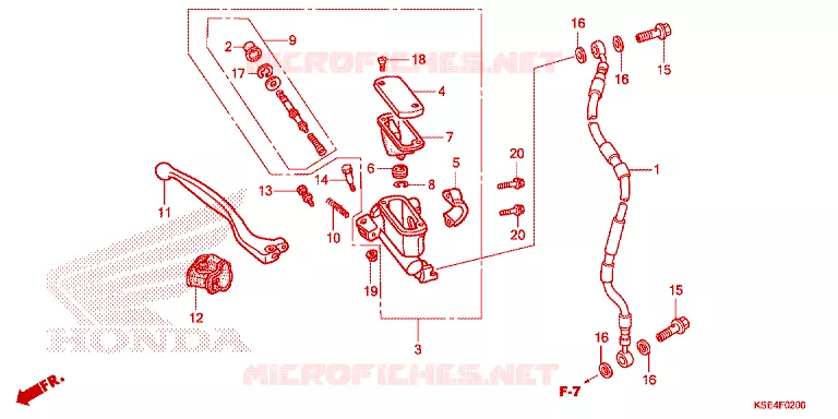 MAITRE CYLINDRE DE FREIN AVANT Honda MOTO 150 CRF 2012  CRF150RBC