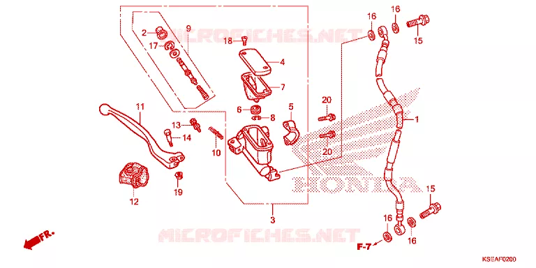 MAITRE CYLINDRE DE FREIN AVANT Honda MOTO 150 CRF 2013  CRF150RBD