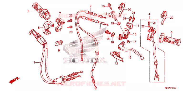 LEVIER DE GUIDON - CABLE - COMMODO Honda MOTO 150 CRF 2016  CRF150RBG