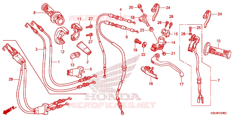 LEVIER DE GUIDON - CABLE - COMMODO Honda MOTO 150 CRF 2012  CRF150RC