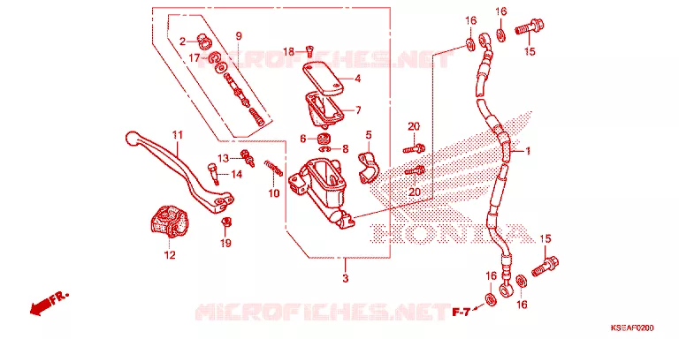 MAITRE CYLINDRE DE FREIN AVANT Honda MOTO 150 CRF 2013  CRF150RD