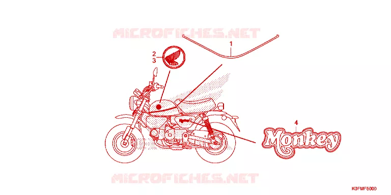AUTOCOLLANTS Honda MOTO 125 MONKEY 2020  Z125ML