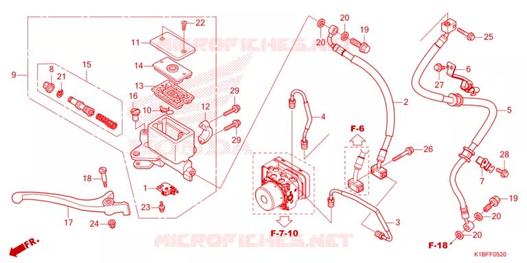 MAITRE CYLINDRE DE FREIN AVANT Honda SCOOTER 350 FORZA 2023  NSS350AP