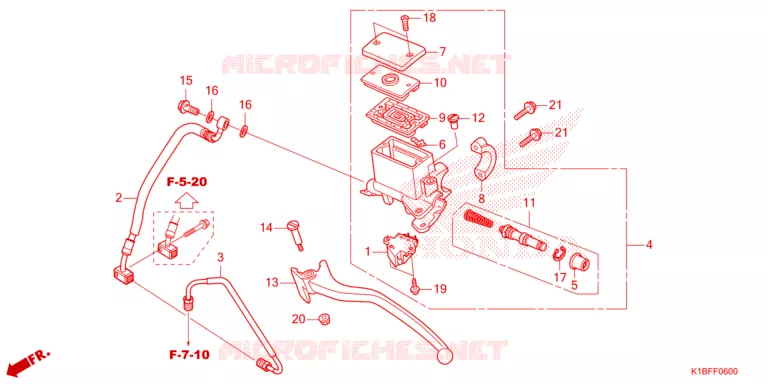MAITRE CYLINDRE DE FREIN ARRIERE Honda SCOOTER 350 FORZA 2023  NSS350AP
