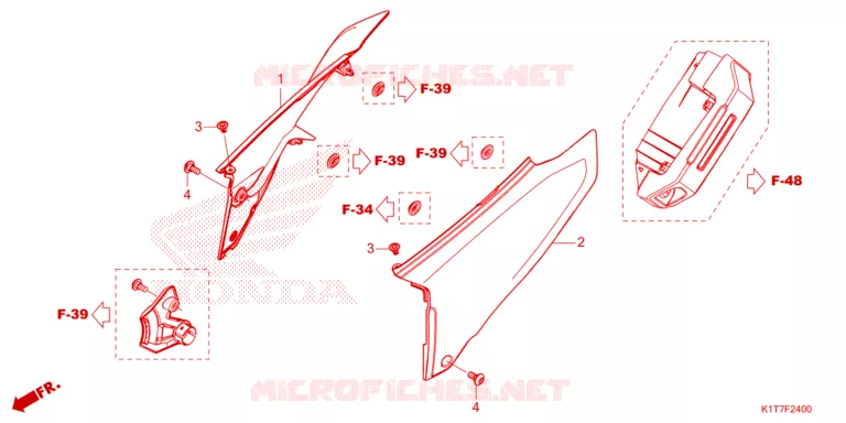 COUVERCLES LATERAUX Honda MOTO 250 CRF 2023  CRF250LP