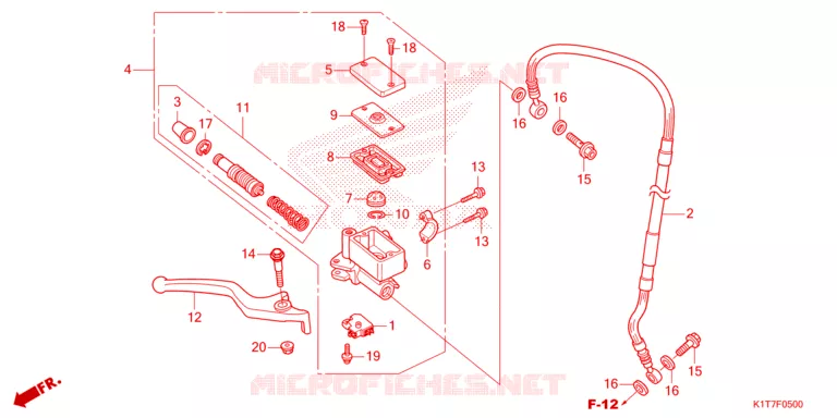 MAITRE CYLINDRE DE FREIN AVANT Honda MOTO 250 CRF 2023  CRF250LP