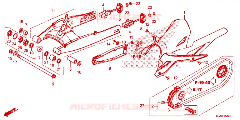 BRAS OSCILLANT Honda MOTO 300 CB 2021  CBF300NAM