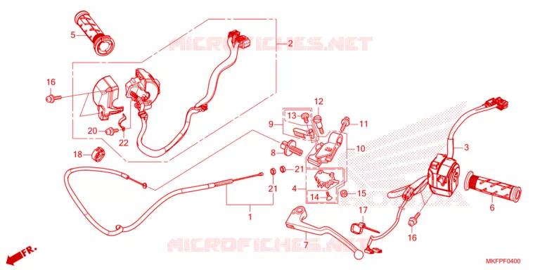 LEVIER DE GUIDON - CABLE - COMMODO Honda MOTO 1000 CBR 2023  CBR1000RRP