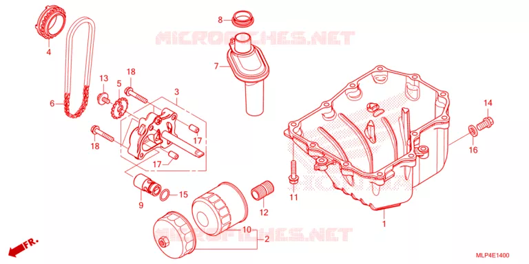 CARTER - POMPE - FILTRE A HUILE Honda MOTO 500 CL 2023  CL500AP