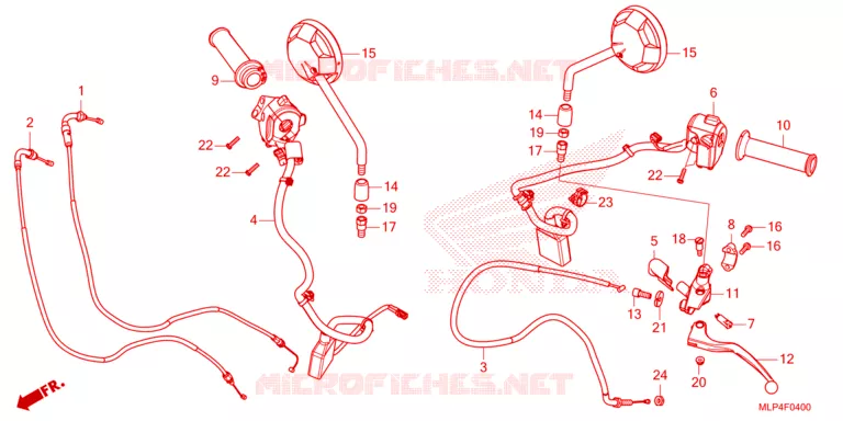 LEVIER DE GUIDON - CABLE - COMMODO Honda MOTO 500 CL 2023  CL500AP
