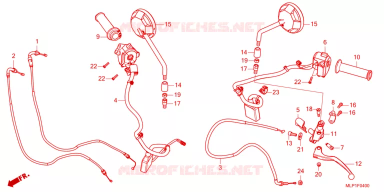 LEVIER DE GUIDON - CABLE - COMMODO Honda MOTO 500 CL 2023  CL500AP