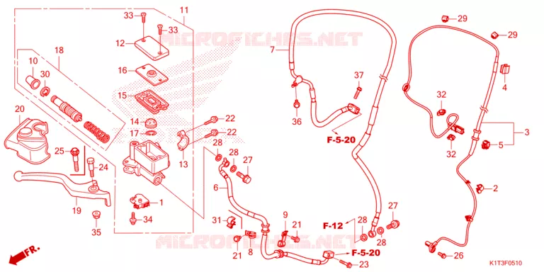 MAITRE CYLINDRE DE FREIN AVANT Honda MOTO 250 CRF 2021  CRF250LRAM