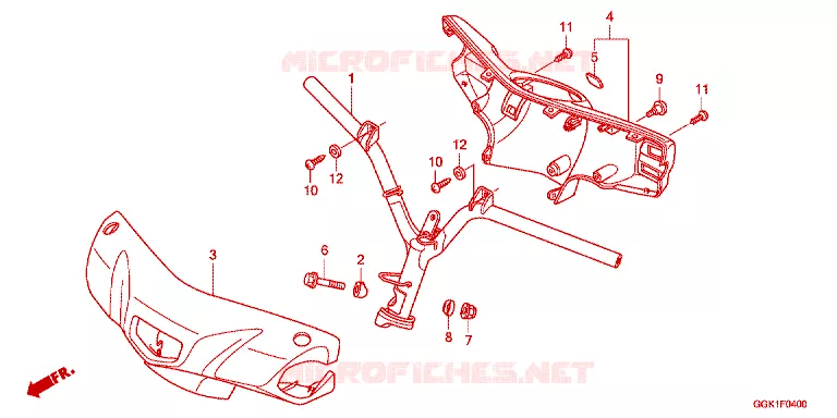 GUIDON - CARENAGE Honda SCOOTER electric EV-NEO 2011  EVC50PROB