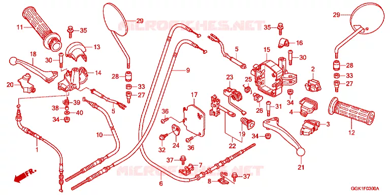 LEVIER DE GUIDON - CABLE - COMMODO Honda SCOOTER electric EV-NEO 2014  EVC50PROB