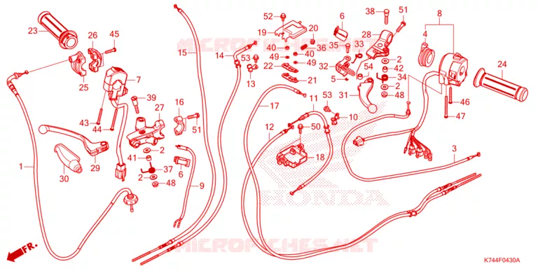 LEVIER DE GUIDON - CABLE - COMMODO Honda MOTO 110 NAVI 2023  NVA110BN_A