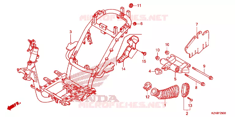 CADRE Honda SCOOTER 110 DIO 2015  SCV110FBC