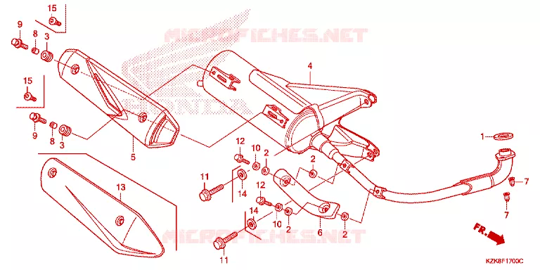 SILENCIEUX D'ECHAPPEMENT Honda SCOOTER 110 DIO 2016  SCV110FBC