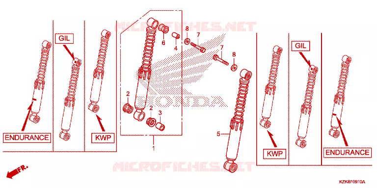 AMORTISSEUR AVANT Honda SCOOTER 110 DIO 2016  SCV110FBC