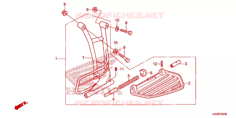 ENSEMBLE MARCHE PIEDS Honda SCOOTER 110 DIO 2014  SCV110FBC