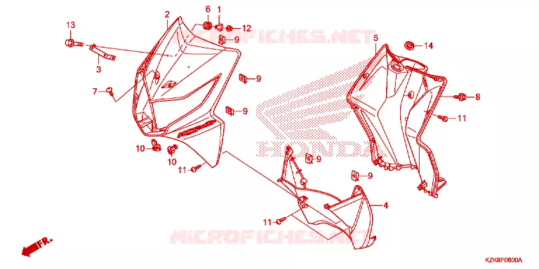 CARENAGE AVANT Honda SCOOTER 110 DIO 2017  SCV110FBH