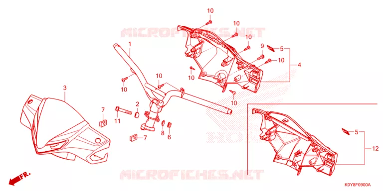 GUIDON - CARENAGE Honda SCOOTER 110 DIO 2020  SCV110FBL