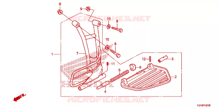 ENSEMBLE MARCHE PIEDS Honda SCOOTER 110 DIO 2012  SCV110FC