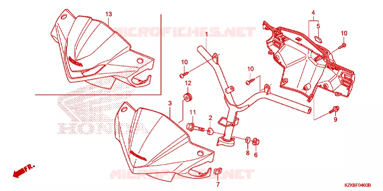 GUIDON - CARENAGE Honda SCOOTER 110 DIO 2012  SCV110FC