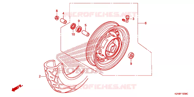 ROUE AVANT Honda SCOOTER 110 DIO 2012  SCV110FC