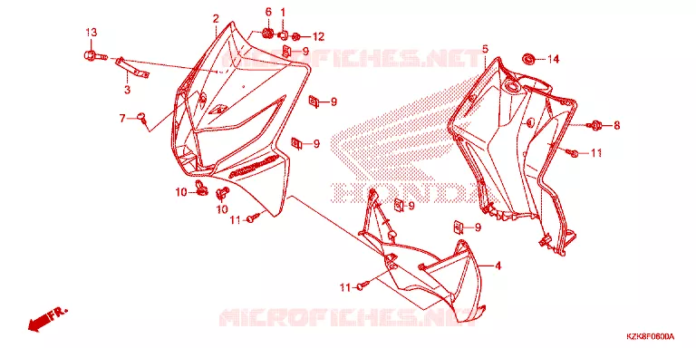 CARENAGE AVANT Honda SCOOTER 110 DIO 2013  SCV110FD