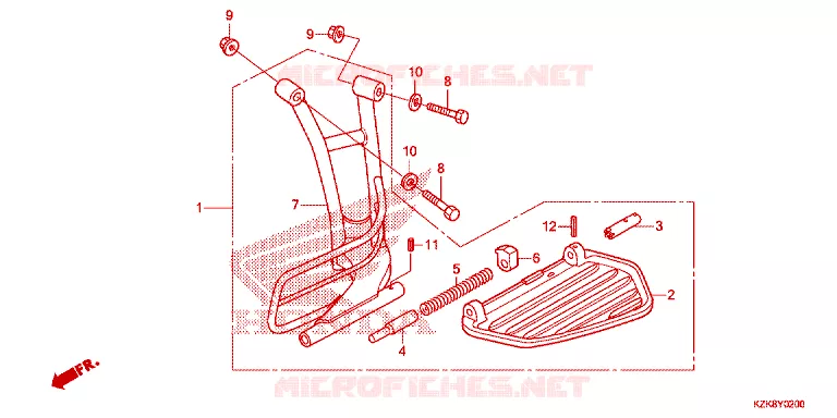 ENSEMBLE MARCHE PIEDS Honda SCOOTER 110 DIO 2016  SCV110FF
