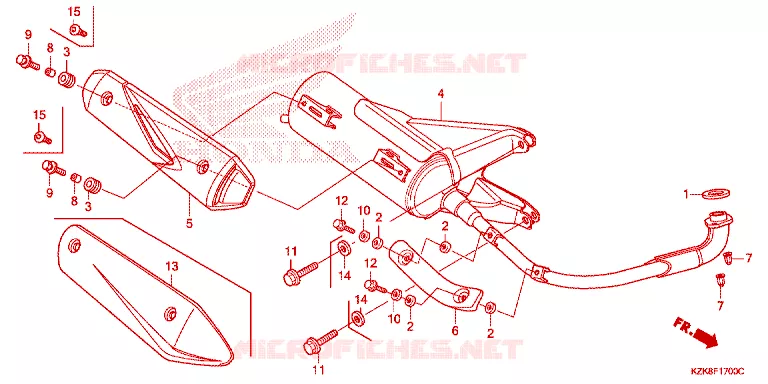 SILENCIEUX D'ECHAPPEMENT Honda SCOOTER 110 DIO 2016  SCV110FF