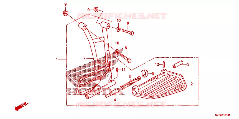 ENSEMBLE MARCHE PIEDS Honda SCOOTER 110 DIO 2015  SCV110FF
