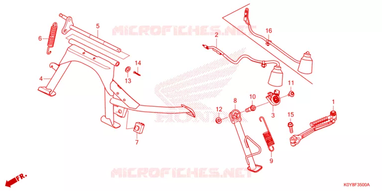 BEQUILLE CENTRALE - PEDALE DE FREIN Honda SCOOTER 110 DIO 2021  SCV110FL