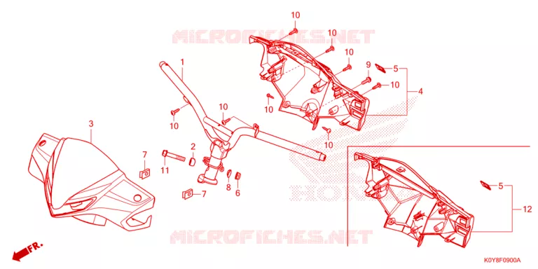 GUIDON - CARENAGE Honda SCOOTER 110 DIO 2021  SCV110FL