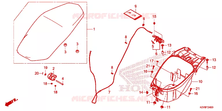 SELLE - COFFRE Honda SCOOTER 110 DIO 2021  SCV110FL