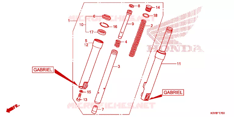 FOURCHE Honda SCOOTER 110 DIO 2023  SCV110FP
