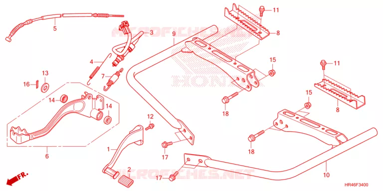 PEDALE - REPOSE PIED Honda ATV 520 FOURTRAX 2022  TRX520FM2N