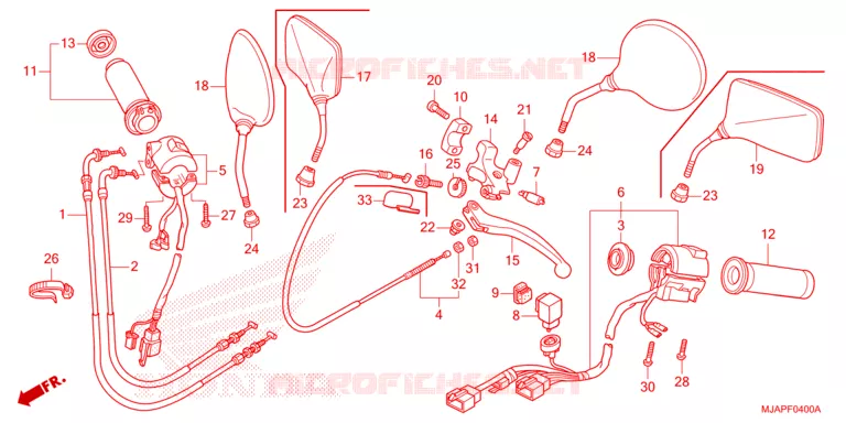 LEVIER DE GUIDON - CABLE - COMMODO Honda MOTO 750 SHADOW 2023  VT750CP