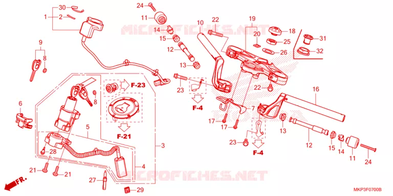 GUIDON - TE DE FOURCHE Honda MOTO 500 CBR 2023  CBR500RAP
