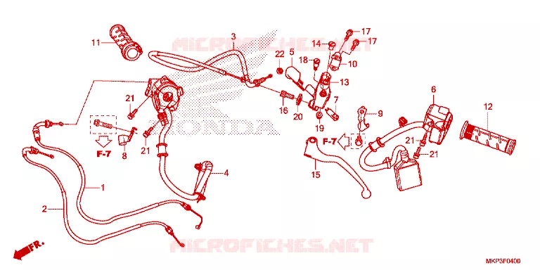 LEVIER DE GUIDON - CABLE - COMMODO Honda MOTO 500 CBR 2023  CBR500RAP