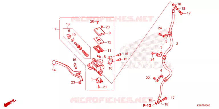 MAITRE CYLINDRE DE FREIN AVANT Honda MOTO 125 MSX 2023  MSX125AP