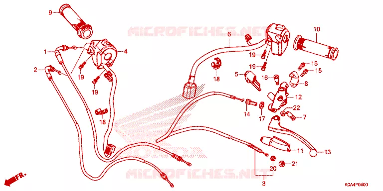 LEVIER DE GUIDON - CABLE - COMMODO Honda MOTO 300 CBF 2023  CBF300NAP