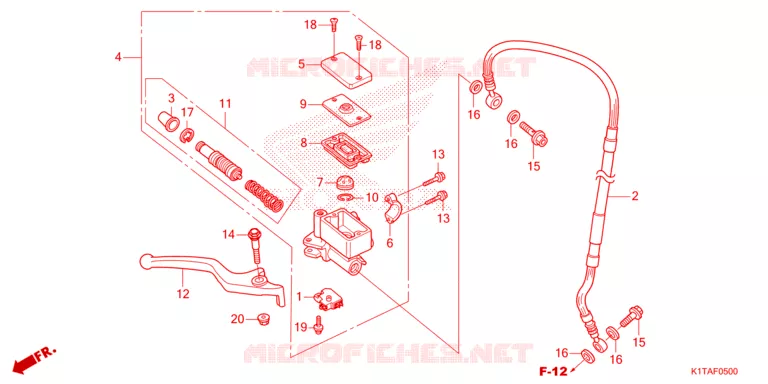 MAITRE CYLINDRE DE FREIN AVANT Honda MOTO 300 CRF 2023  CRF300LP