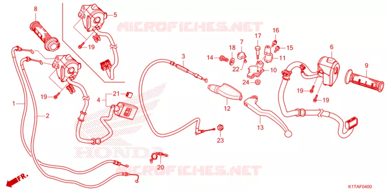 LEVIER DE GUIDON - CABLE - COMMODO Honda MOTO 300 CRF 2023  CRF300LRP